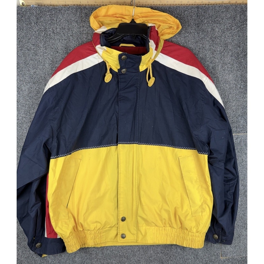 Vintage Stratojac Colorblock Windbreaker Jacket Mens Large 90s Nylon Full Zip